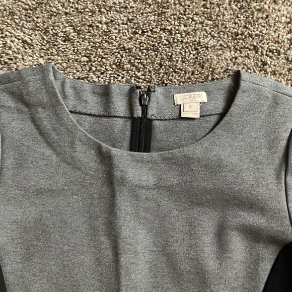 J. Crew Color Block Dress Gray Black Short Sleeve Womens Size 4 - Picture 6 of 8